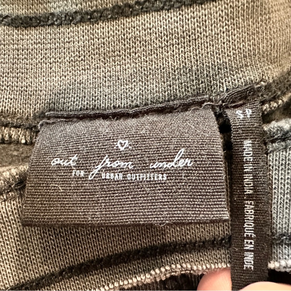 Urban Outfitters Out From Under Cropped Faded Dark Gray Distressed Sweatshirt - Picture 3 of 3